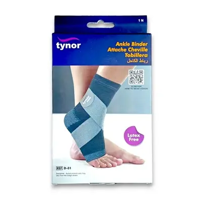Picture of Tynor Ankle Binder – Dual Grip, Closed Heel, Anatomic Shape, Four-Way Stretch Fabric, Controlled Compression Support(Grey)