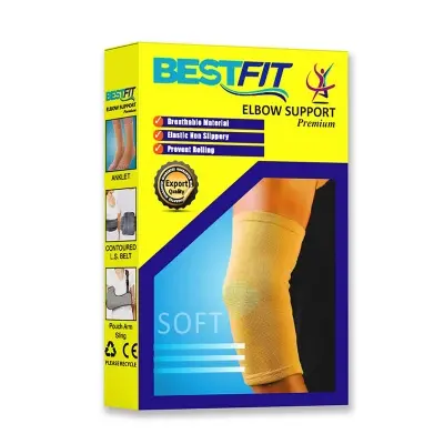 Picture of BestFit Premium Elbow Support – Pain Relief Belt for Elbow Joint Pain, Sports Injuries, Tennis Elbow & Joint Sprain for Men & Women, Gym, Cricket & Volleyball – (Beige)(Beige)