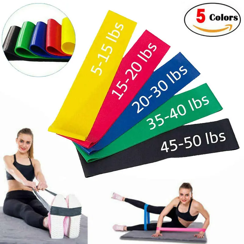 Picture of Resistance Bands Set – 5 Levels Natural Latex Fitness Expander for Exercise, Home Workout & Gym Training
