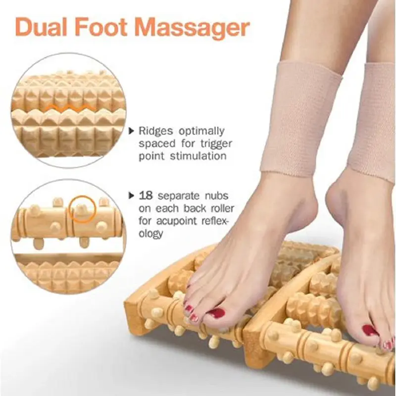 Picture of Acu Vip Wooden Foot Roller Massager for Relaxing Soothing And Stimulating(wood)