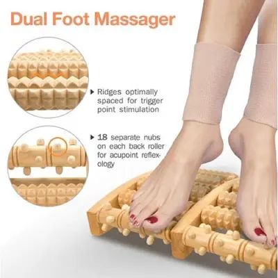 Picture of Acu Vip Wooden Foot Roller Massager for Relaxing Soothing And Stimulating(wood)