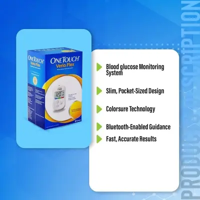 Picture of ONE TOUCH VIERO FLEX Blood Glucose Test Meter or Blood Glucose Monitor(White)