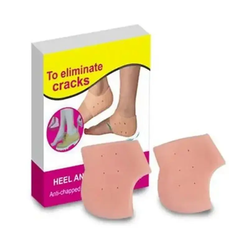 Picture of Silicone Heel Protector Socks Best quality – Anti Heel Crack Pad Set for Pain Relief & Foot Care | Moisturizing Soft Heel Pads for Cracked Heels & Plantar Fasciitis – 1 Pair (Beige, Free Size)