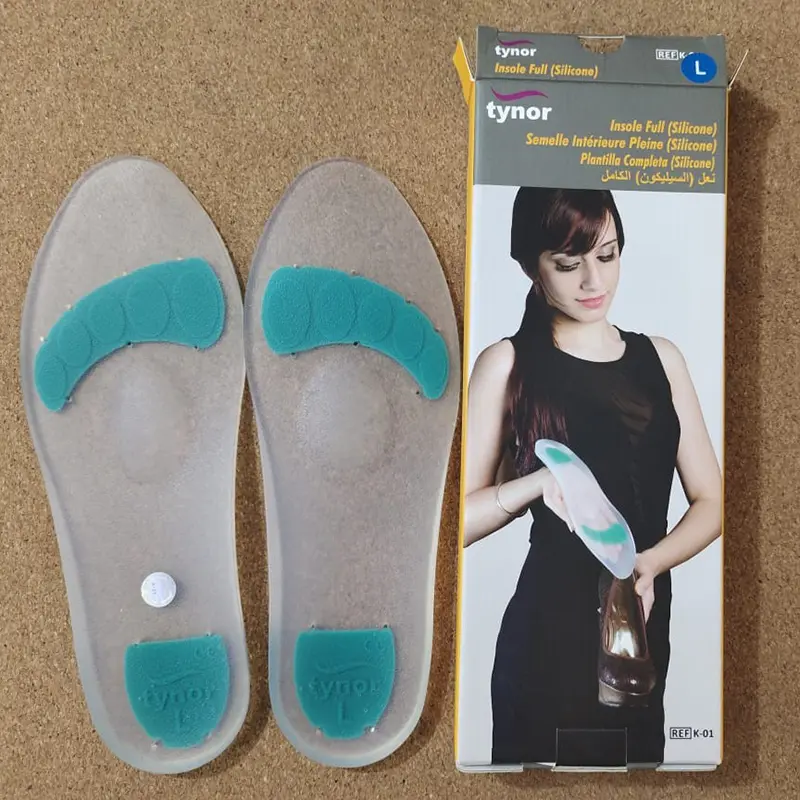 Picture of Tynor Full Silicone Insole – Soft Orthopedic Foot Cushion for Pain Relief, Flat Feet, Heel & Arch Support (1 Pair)