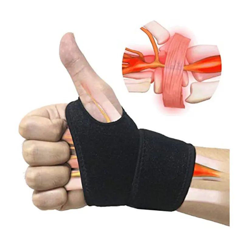 Picture of BestFit Wrist Brace with Thumb for Men & Women – 1Pc Adjustable Wrist Support Wrap for Arthritis, Tendinitis & Injury – Compression Strap for Pain Relief & Stability - Universal size(Grey)