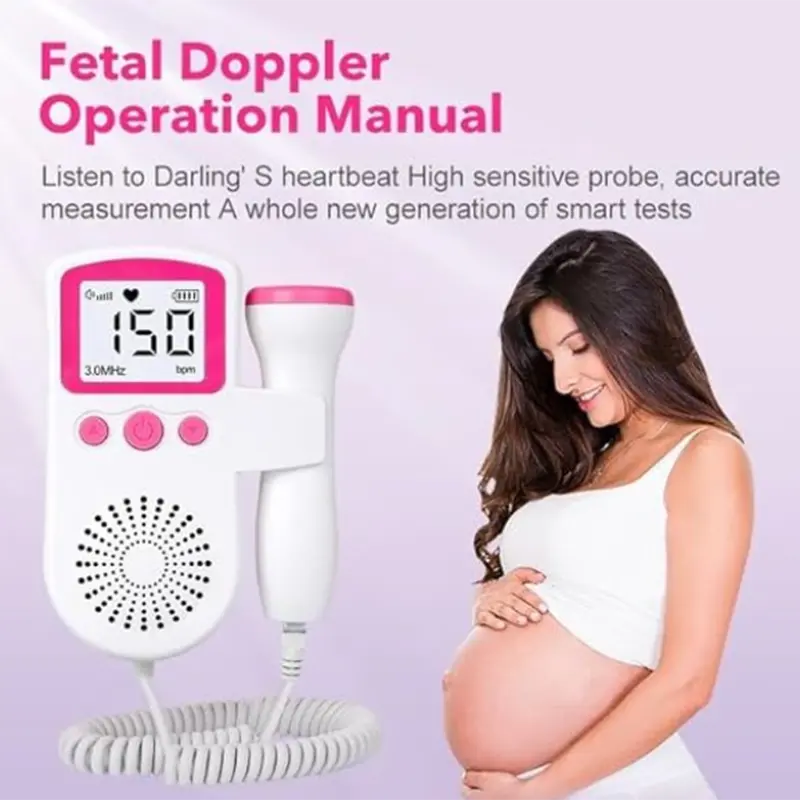 Picture of Fetal Doppler Detector – Handheld Baby Heartbeat Monitor for Pregnant Women | Portable Prenatal Heart Rate Listener(White)