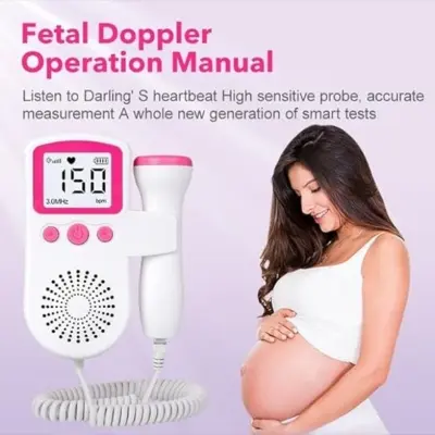 Picture of Fetal Doppler Detector – Handheld Baby Heartbeat Monitor for Pregnant Women | Portable Prenatal Heart Rate Listener(White)