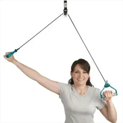 Picture of Overhead Pulley Exercise Kit for Home Gym & Physical Therapy – Hand Shoulder Pulley with Rope & Plastic Handles