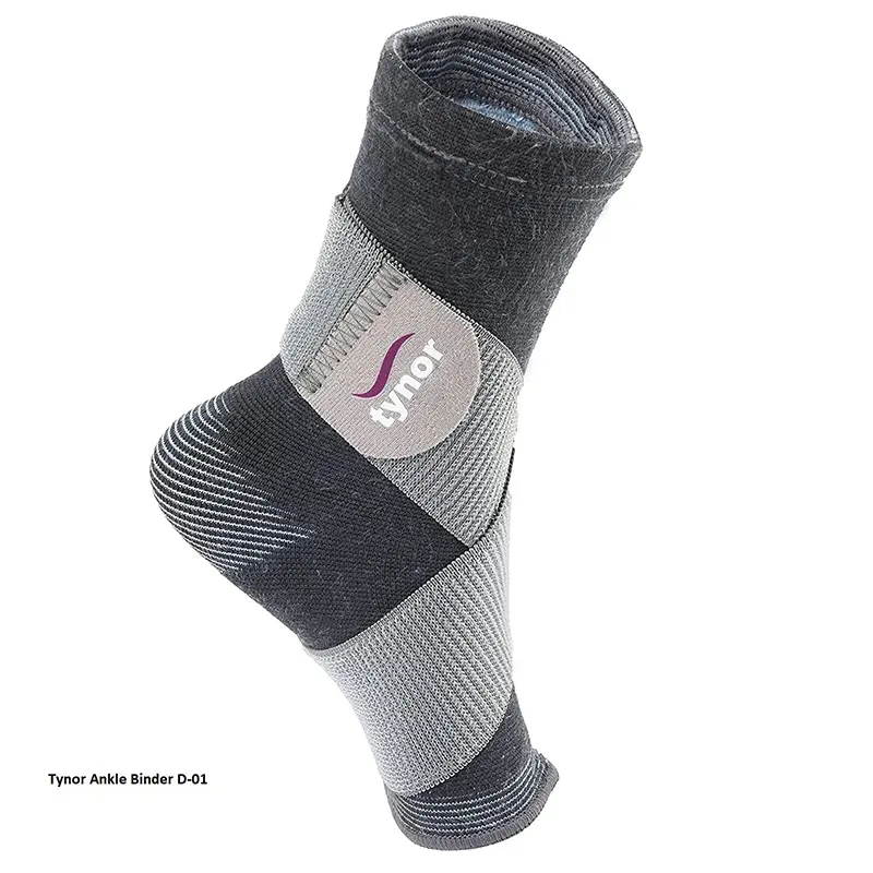 Picture of Tynor Ankle Binder – Dual Grip, Closed Heel, Anatomic Shape, Four-Way Stretch Fabric, Controlled Compression Support(Grey)