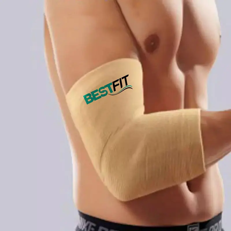 Picture of BestFit Premium Elbow Support – Pain Relief Belt for Elbow Joint Pain, Sports Injuries, Tennis Elbow & Joint Sprain for Men & Women, Gym, Cricket & Volleyball – (Beige)(Beige)