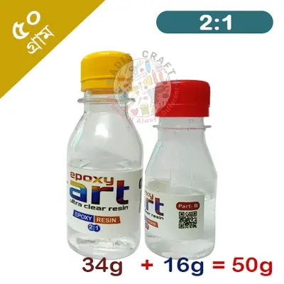 Picture of Crystal clear Epoxy Resin with Hardener ratio - 2:1 (50 Gram)
