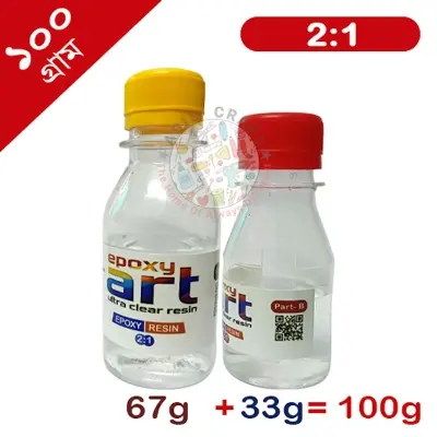 Picture of 2:1 Clear Epoxy Resin, Epoxy Resin, Epoxy Resin material, Resin with Hardener ratio - 2:1 (100 Gram)