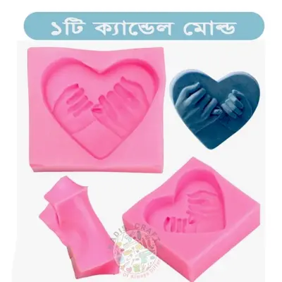 Picture of Love Ring candle mold Aromatherapy Plaster Silicone DIY Candle 3D Valentine Day Love (Pink)