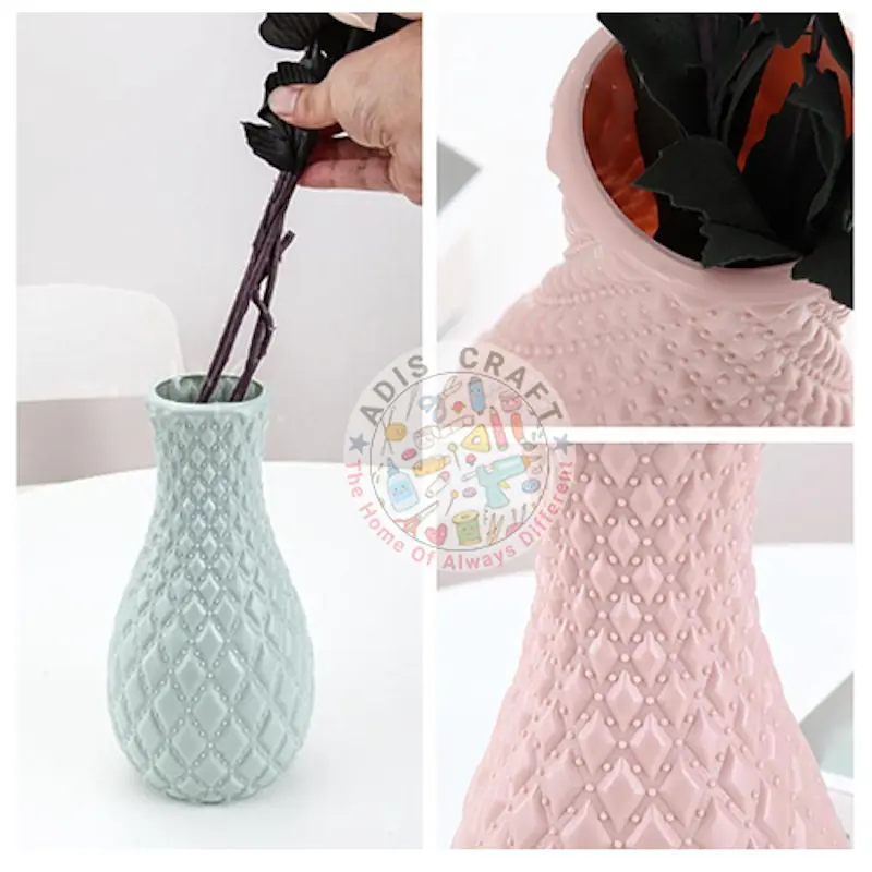 Picture of Mordern Diamond pattern plastic flower vase pot for home Living Room decoration (1psc)
