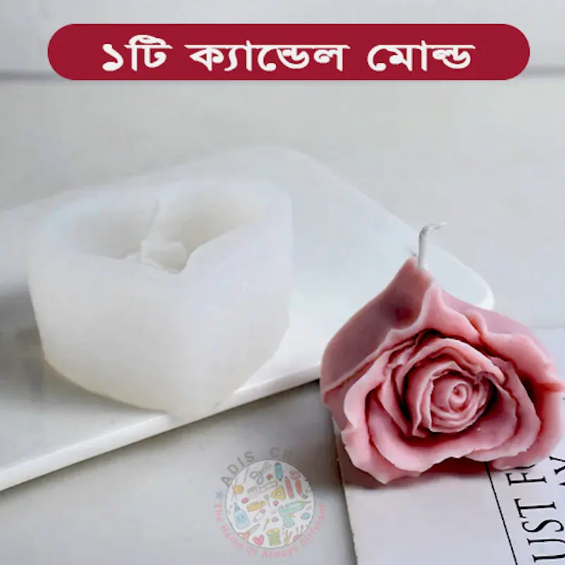 Picture of Rose Heart candle mold Aromatherapy Plaster Silicone DIY Candle 3D Hand-made (White)
