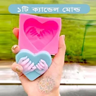 Picture of Love Ring candle mold Aromatherapy Plaster Silicone DIY Candle 3D Valentine Day Love (Pink)