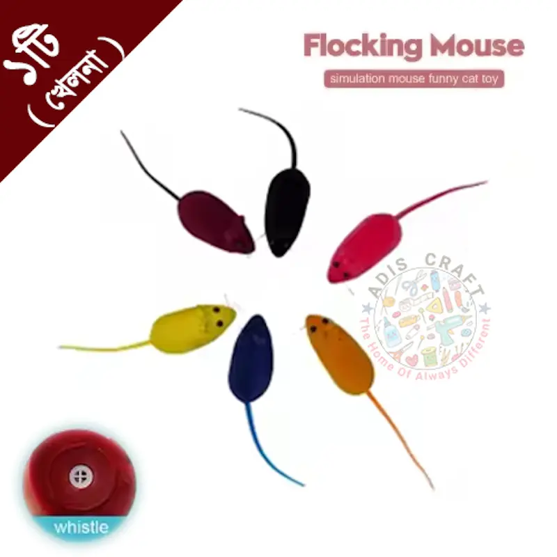 Picture of Rubber Mouse Kitten Cat Playing Rat Squeak Sound Toy For Baby Cat (1pcs)