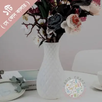 Picture of Modern Plastic Flower Vase Collections for Home Living Room Decoration Flower Pot Imitation Porcelain , Empty Flower Tob