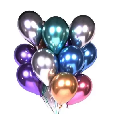 Picture of Metalic Color Balloons - 10 Pieces - Multicolor