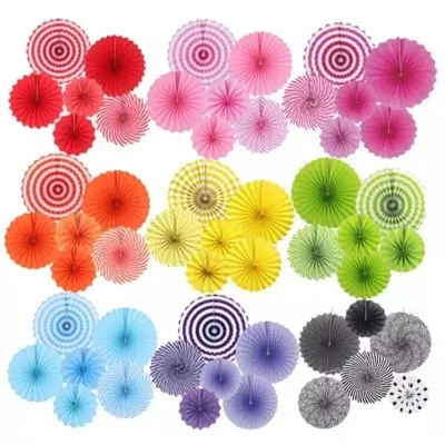 Picture of Decoration Hanging Paper Fan Set, Paper Garland Decoration,Used for Birthday,Wedding,Graduation Event
