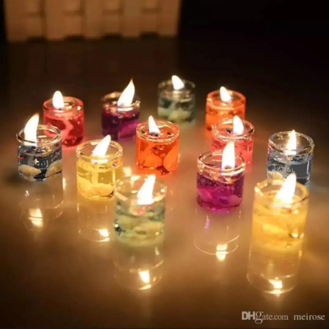 Picture of Gel candle/Jelly Candle Multicolor-Pieces/Romantic Jelly Candle Multicolor for home decoration - Multicolor
