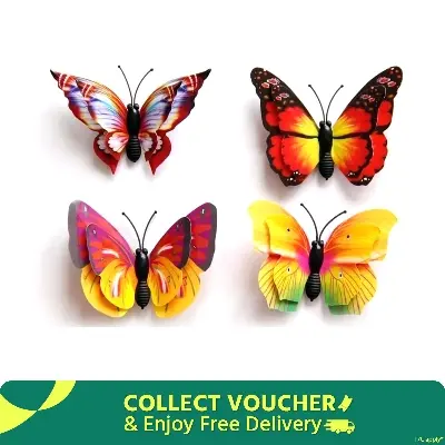 Picture of 4pc-3D Wall sticker butterfly/3D wall sticker - Multicolor