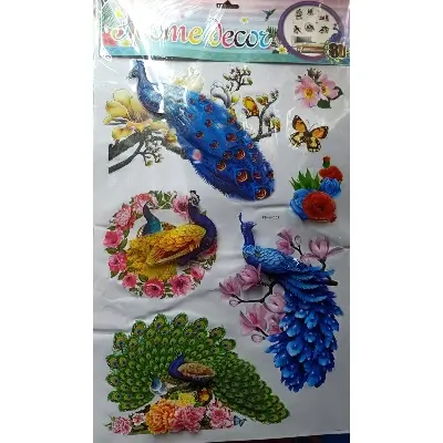 Picture of Big size-3D wall sticker/Fridge sticker/Flower tov sticker/Big Size Peacock sticker/Fruit sticker for fridge - Wall Sticker - Sticker - Multicolor
