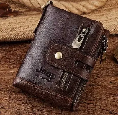 Picture of Jeep Artificial Leather Wallet for Men/Jeep Men's Chocolate Leather Wallet - Black