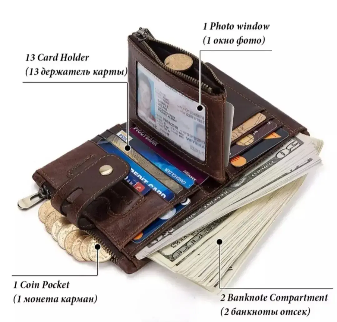 Picture of Jeep Artificial Leather Wallet for Men/Jeep Men's Chocolate Leather Wallet - Black