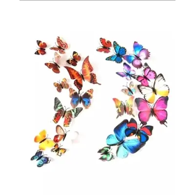 Picture of 3d বাটারফ্লাই স্টিকার-12 পিস - wall decoration - Multicolor