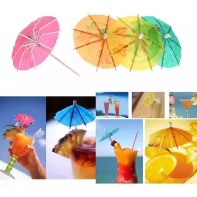 Picture of Cake umbrella-5pc/mini decoration umbrella-5/Juice glass Umbrella for using CAKE/JUICE DECORATION-5pc - Multicolor