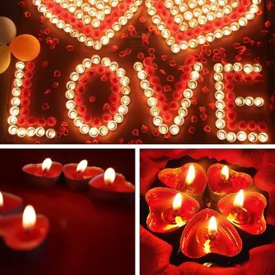 Picture of Love candle/Heart shape candle/red love cande-50pc - Red