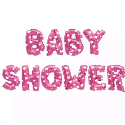 Picture of Baby Shower balloon banner/Baby shower foil banner/Baby shower decoration banner/Aluminum foil baby shower banner/baby shower party banner