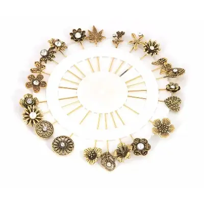 Picture of Hijab pin/10 Pieces Metal Hijab Pin for Women - Golden - Gold