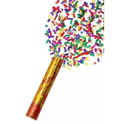 Picture of Party popper-1pc/Birthday Party popper, paper confetti, Paper blaster for Marriage Anniversary celebration - Multicolor