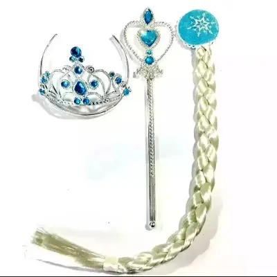 Picture of Kids Elsa crown set/Frozen Elsa Princess Anna Magic Wand, Rhinestone Tiara, Hair Crown Girl Set - White,Not Specified