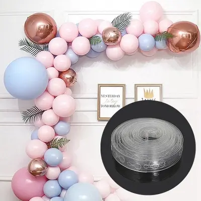 Picture of 5 M Double Hole Balloon Chain Birthday Background Wall Decoration/Balloon graland chain/balloon chain - White