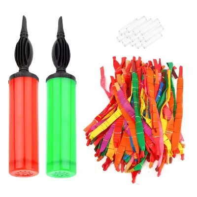 Picture of 10pc rocket balloon (multicolor)+1 pc balloon pumper - birthday decoration - Not specified