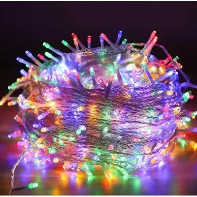 Picture of White Multicolour Fairy Lights/Fairy Decorative Lights Multi Colour Light 80 Led 26 Feet Light Home Decorative Weeding Festival Party Water Proof Led Light - Table Lamp - Multicolor