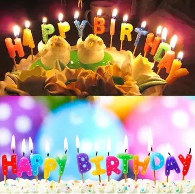 Picture of Happy birthday candle/birthday letter candle - Multicolor