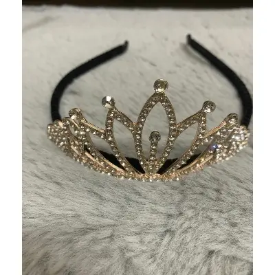 Picture of Hijab crown/Fashionable Stone Crown Hair Band For Girls/Rhinestone Crystal Tiaras and Crowns Headband For Women Birthday Pageant Wedding Prom Princess Crown, Rose Gold - Silver