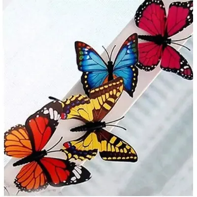 Picture of Butterfly Wall Stickers - 6pcs/3D Double Wings Butterfly Wall Stickers-6pc - Multicolor
