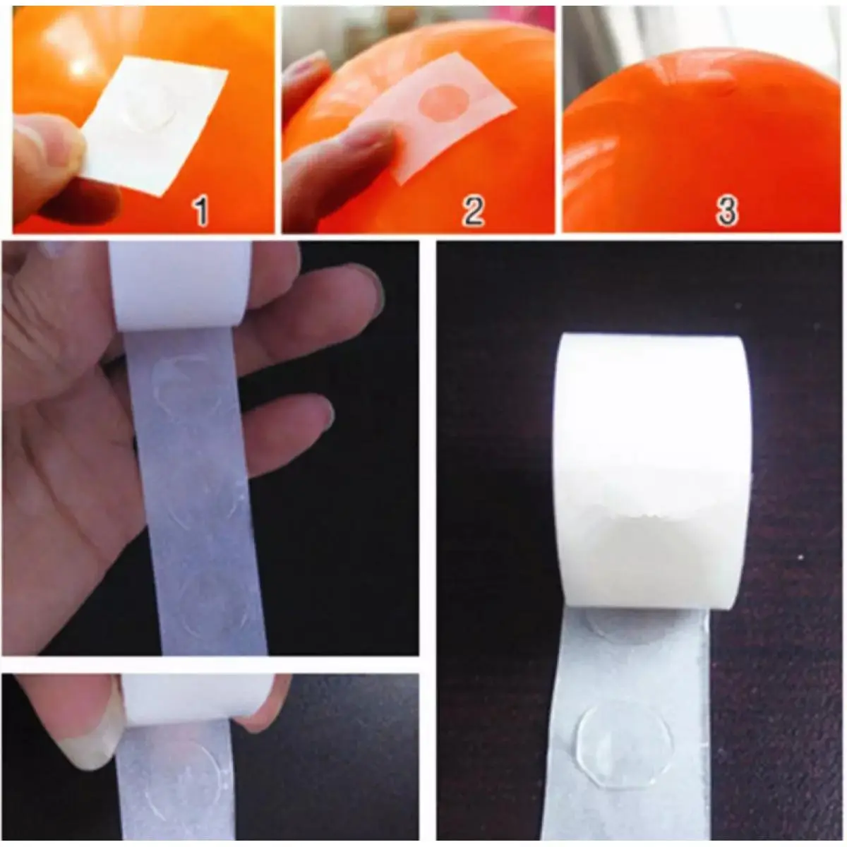 Picture of Balloon glue/both side balloon glue/glue dots balloon sticker dots balloon glue point 100pcs 1pcket - White