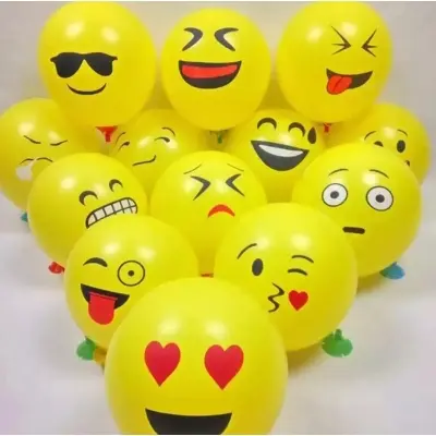 Picture of Piece Emoji Balloon Happy Birthday Balloons - Yellow