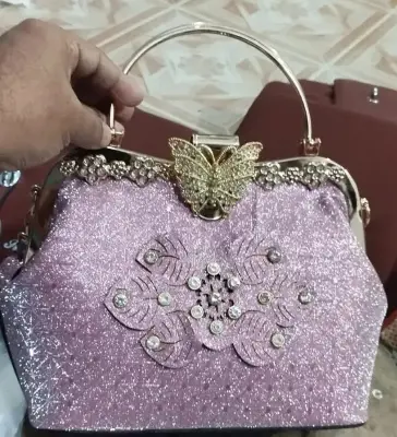 Picture of Luxury butterfly party bag for women/Glitter butterfly vanity bag