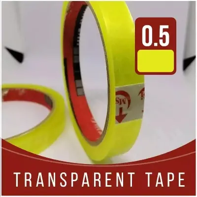 Picture of Transparent Schotch Tape - 0.5 Inch-2pc/half inch gum tape-1pc - White