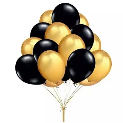 Picture of Black and golden balloon-50pc/Monty balloon 50pc package black and golden/black and golden balloon - Black