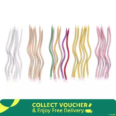 Picture of Spiral candle/Spiral Metallic Candle 6 Pcs - Multicolor