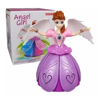 Picture of Princess Music Dancing Doll/Rotating Angel Girl Flashing Lights with Music Gift Toy For Kids or Baby - Blue