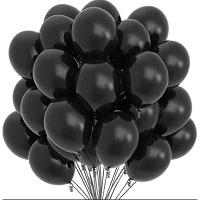 Picture of Black Balloon 50Pc/Black Monty Balloon 50Pcs Package-Medium Size - Birthday Decoration - Black